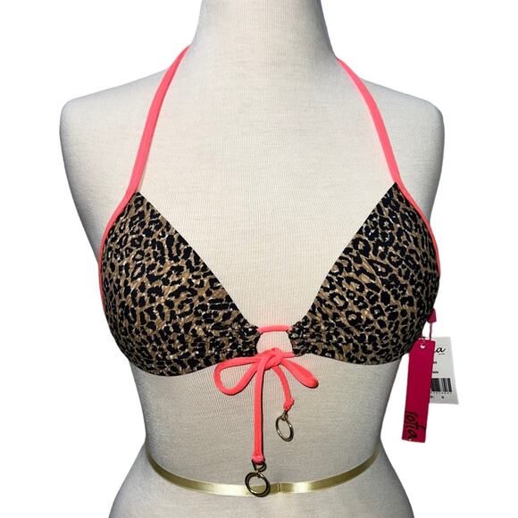 SOFIA by VIX bikini Womens Size S & M Leopard Cheetah Animal Print Pink 2pc NWT - Picture 2 of 8